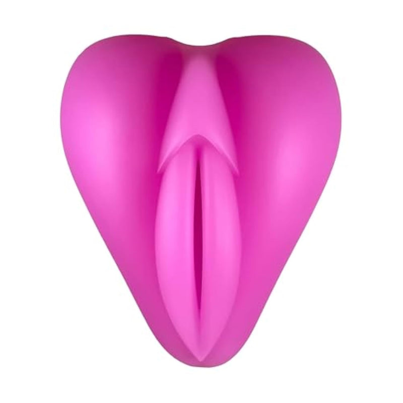 Soft Silicone Dildo Base Cushion with Plump Lips and Faux Clit for Strap-On Wearers