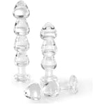 6.3In Crystal Anal Beads Butt Plug Adult Toys Masturbators Sex Tools With Safety Bottom, Glass Anal Plug Dildo With Different Sized Beads P-Spot Sex Product For Men And Women (S)