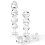 8.07In Anal Butt Plug Glass Anal Trainer Sex Toy Safety Bottom, Glass Anal Plug Dildo With Different Sized Beads P-Spot Sex Product For Men And Women (M)