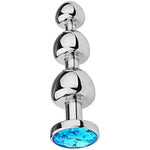 Metal Anal Plug Mushroom Head Detachable Round Jewel Base Butt Plug Wearing Stainless Steel Three Beads Anal Plug For Couple