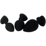 Anal Sex Trainer 3Pcs Kit Heart Silicone Jeweled Butt Plugs (Black)