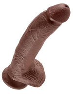 Pipedream King Cock with Balls, Brown, 9 Inch