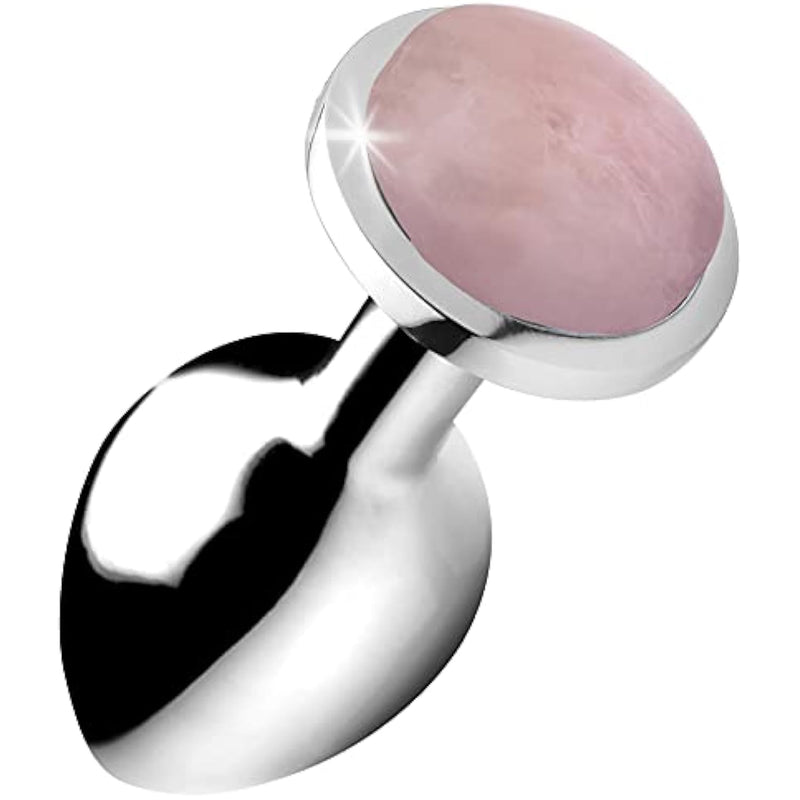 Authentic Rose Quartz Gemstone Anal Plug - Medium BlessMyBucket Authentic Rose Quartz Gemstone Anal Plug - Medium BlessMyBucket