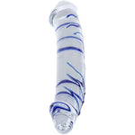 10" Blue Swirl Large Double-Ended Glass Dildo Big Double Head Penis Crystal G-Spot Stimulator Female Masturbator