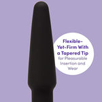 Classic Butt Plug - 4 Inch Silicone Anal Plug - Slimline Beginner Friendly With Flared Base - Waterproof - Black