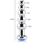 Anal Beads, Blue Jewelry Metal Butt Plug Anal Trainer With 5 Graduated Balls Fetish Kinky Sex Toys Love Tools For Couple Lover