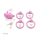 Male Chastity Cage Lightweight Resin Cock Cage With Spiked Design Penis Cage With Hidden Lock And 4 Rings Secure Chastity Devices For Male Penis Restraint Adult Sex Toys (Pink)