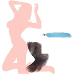 Fox Tail Anal Plug,Stainless Steel Flirting Tool For Sm & Cosplay (18" Blue)