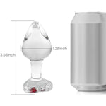 Glass Loving Heart Anal Butt Plug Crystal Anal Trainer Sex Toys With Diamond Transparent Butt Plug Anal Sex Toy For Women Men Beginners Anal Expander Training Anal Toy Anal Plug (M)