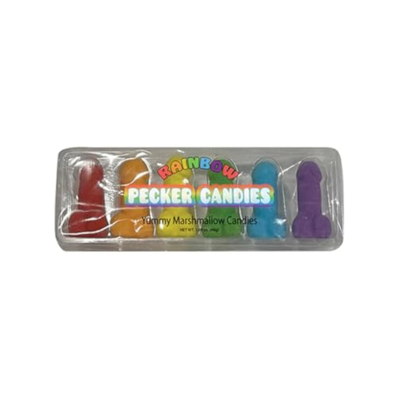 Rainbow Penis Marshmallow Candies, Multicolor