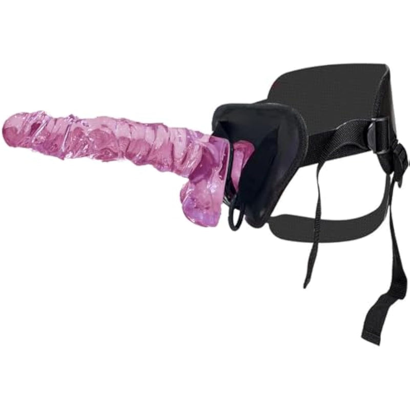 Strap-On Realistic Vibrating Dildo Wearable Harness,G Spot Stimulator, Sex Toys For Women,Pink