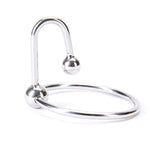Stainless Steel Penis Cock Rings With Urethral Sounds Ball Male Erotic Penis Ring Adult Supplies (1.57 Inches)