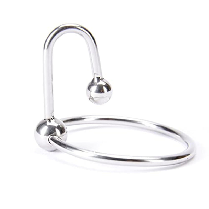 Stainless Steel Penis Cock Rings With Urethral Sounds Ball Male Erotic Penis Ring Adult Supplies (1.57 Inches)
