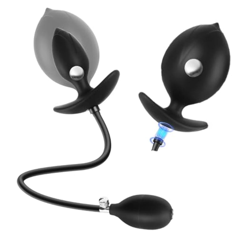 New Inflatable Butt Plug Large Anal Toys, Huge Anal Plug Silicone Anal Beads Pump Dildo With Safe T-Shape Base, Expander Anal Dialator Trainer Anal Stretcher Buttplug, Adult Sex Toy For Men Women Gay