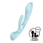Triple Oh Vibrator Sex Toy | Adult Toys For Women | Multi Vibrator With 2 X 12 Vibration Modes | Vibrating Sexual Pleasure Device | Stimulation Vibrators | Female Wellness Tools (Blue)