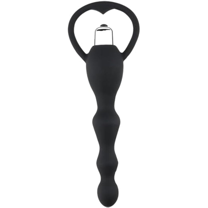 Vibrating Anal Plug With Bead Women G Spot Clitoral Massager Adult Sex Toys Pleasure Prostate For Mens Small Easy Carrying (Black)