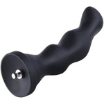 8.5" Silicone Dildo, 7" Insertable, Bead Butt Plug - Removable Kliclok System - Anal Pleasure, M Size Bird’S Head, Black