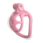 Male Chastity Device Sissy Chastity Cage With 4 Different Arc Rings Sex Toys Cock Cage Is Small And Lightweight Made Of Resin Waterproof And Breathable Penis Cage For Men'S Bondage (Pink)