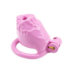 Chastity Device In The Shape Of A Foreskin Fake Chastity Cage With 4 Rings And 2 Keys For Male Penis Bondage Adult Sex Toy (Pink,Large)