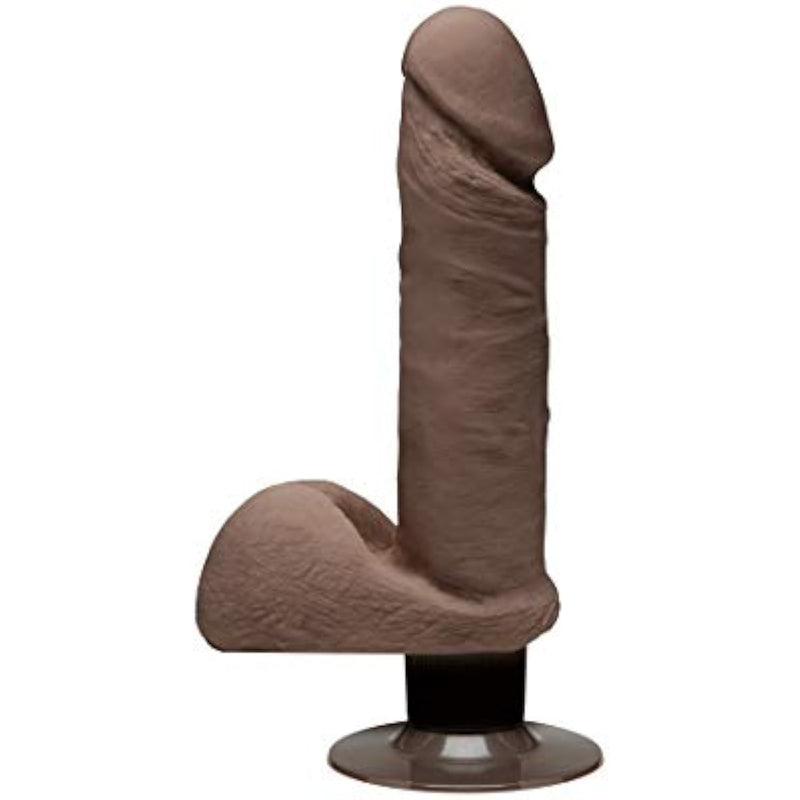 The Perfect D Vibrating Realistic Dong, 7 Inch, Black Chocolate
