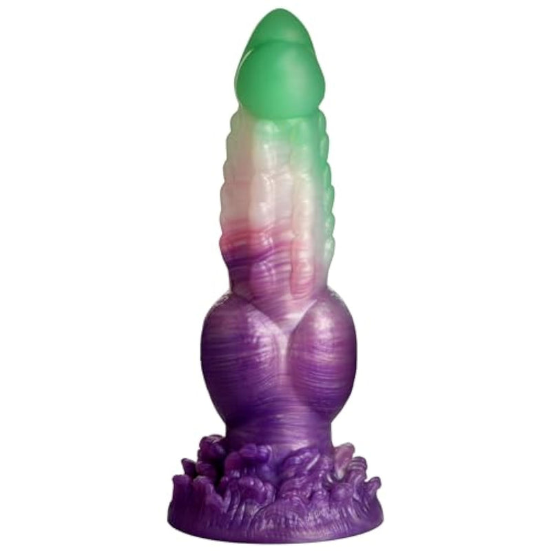 Aqua Phoenix Silicone Dildo For Men, Women & Couples. Firm And Flexible, Strong Suction Base, Fantasy Dildo, Unique Texture. Premium Phthalate-Free & Body-Safe Silicone. 1 Piece, Purple