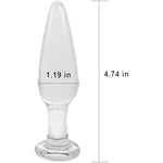 Crystal Glass Anal Butt Plug Sex Toys Clear Glass Anal Plug Anal Expander Training Transparent Butt Plug Anal Trainer For Women Men Couples Tapered Head Anal Trainer Toy Anal Sex Toy (S)
