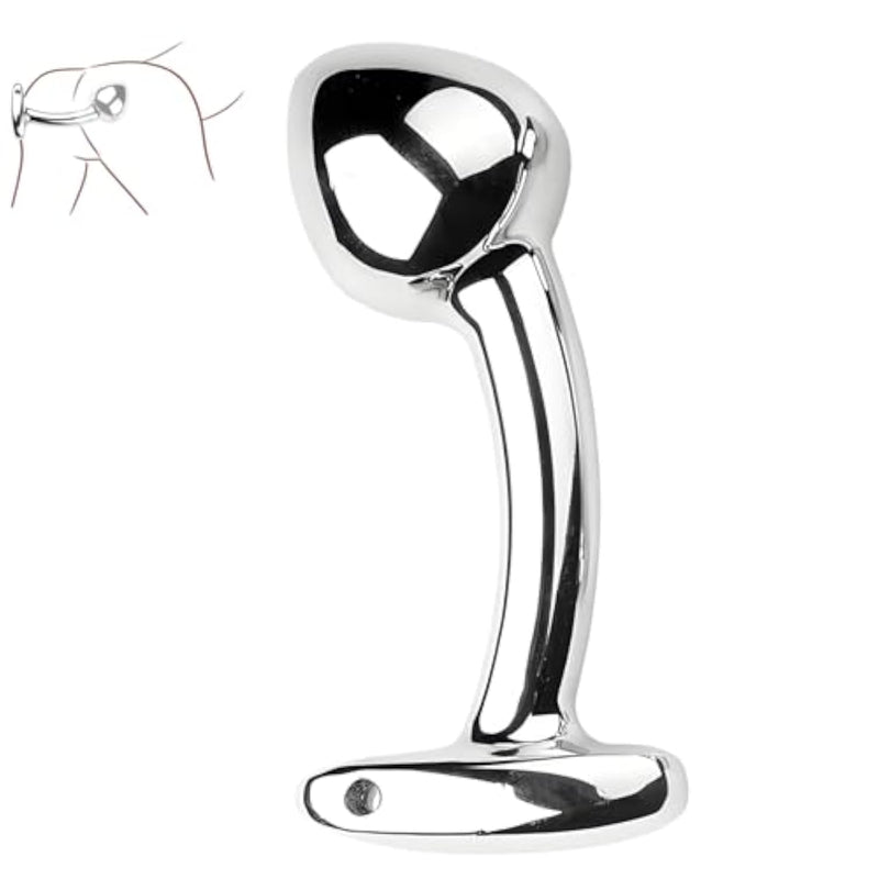 Advanced Prostate Massager and G-Spot Stimulator for Men and Women - Stainless Steel T-Bar Anal Plug