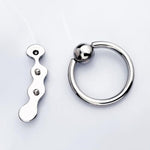 Stainless Steel Anal Beads Anal Plug Prostate Massage Anal Ball With Penis Ring Bdsm Sex Toys Masturbator Stimulator Intimate Sex Products (S)