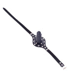 Dildo Mouth Gag Fetish Bondage Silicone Penis Restraint Leather Strap-On Muzzles Bdsm Adult Sex Toys (Penis Plug Length:3.9 Inch, Silver Metal2)