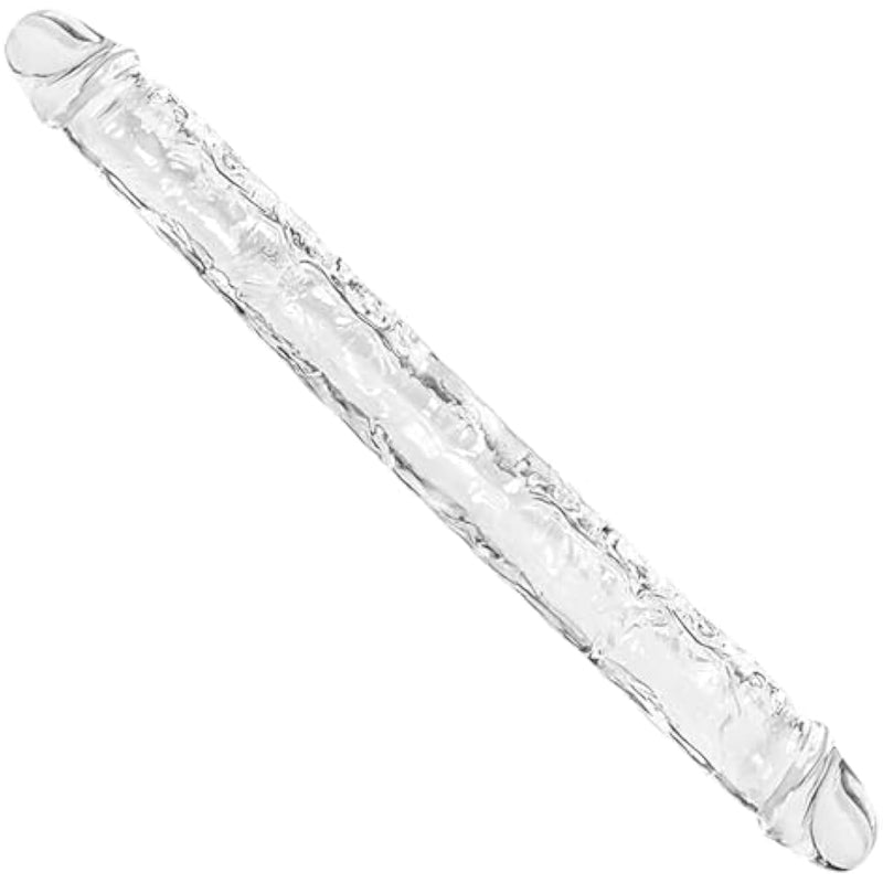 11.8 * 1.3 Inches Small Double Dildo Clear Jelly Realistic Anal Long Dildo Penis With Veins And Glans Adult Sex Toys For Women/Men/Lesbian