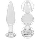 Crystal Glass Anal Butt Plug Sex Toys Clear Glass Anal Plug Anal Expander Training Transparent Butt Plug Anal Trainer For Women Men Couples Tapered Head Anal Trainer Toy Anal Sex Toy (L)
