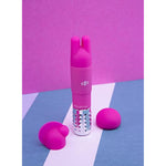 Rose Revitalize Massage Kit - Massager, External Massager Vibrator - 3 Ultrasilk Smooth Puria Silicone Attachments For Pleasure, Stress Relief - Waterproof - Pocket Sized - Pink