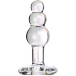 Glass Anal Beads Prostate Massager P-Spot Stimulation Anal Trainer Sex Toys,Glass Big Size Butt Plug With Graduated Beads Crystal Butt Plug Personal Massage For Men Women(Transparent)