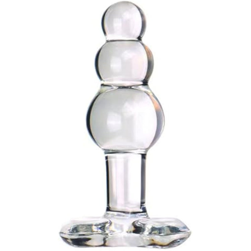 Glass Anal Beads Prostate Massager P-Spot Stimulation Anal Trainer Sex Toys,Glass Big Size Butt Plug With Graduated Beads Crystal Butt Plug Personal Massage For Men Women(Transparent)