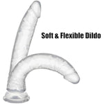 12.6Inch Realistic Jelly Dildo, Huge G Spot Dildo With Powerful Suction Cup For Hands-Free Play, Big Flexible Lifelike Penis Female Clit Vaginal Anal Masturbation Toy For Women Men (Clear)