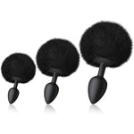 3Pcs Butt Plug Expanding Anal Training Set- Silicone Butt Plug Artificial Rabbit'S Fur Tail Anal Sex Toys Cosplay For Women Men Couple Stimulation Butt Toys