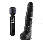 17.3 Inch Long Realistic Huge Thick Dildo + Electric Shock Wand Vibrator