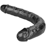 11.8 * 1.37 Inches Double Dildo Crystal Jelly Realistic Anal Long Dildo Penis Soft And Flexible With Veins And Glans Adult Sex Toys For Women/Men/Lesbian Black