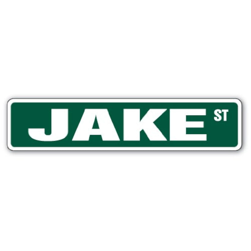 Jake Street Sign Childrens Name Room Sign | Indoor/Outdoor |  18" Wide Plastic