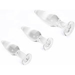3 Pieces Glass Butt Plug Set Crystal Butt Plug Training Kit With Smooth Flat Base For Beginners And Advanced Men And Women
