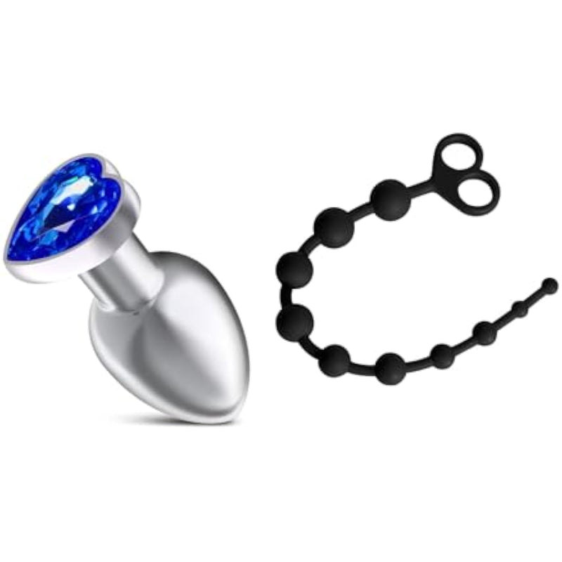 Silicone Anal Bead + Jeweled Anal Plug