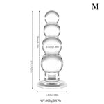 Glass Butt Plug,5.3 Inch Anal Beads with Bottom,Anal Dildo Adult Sex Toy for Men and Women
