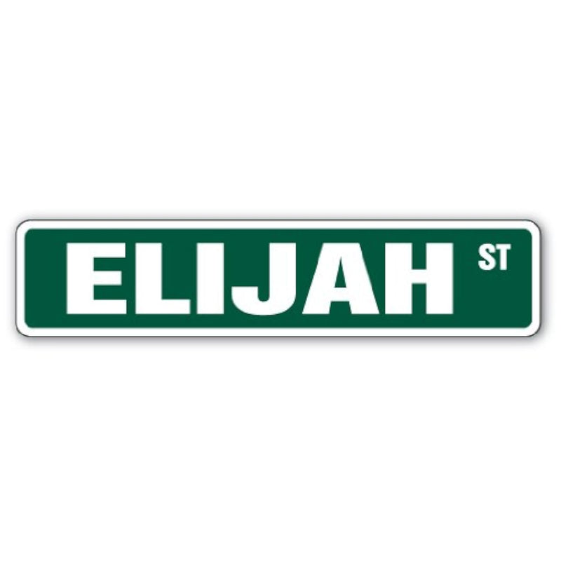 Elijah Street Sign Childrens Name Room Sign | Indoor/Outdoor |  18" Wide Plast