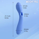Silicone 10 Ava Wand Vibrators Cordless Curved Adult Massager,Rechargeable Portable Ava Clit Women Stimulator Sex Toys,Handheld Vibrating Personal Massage Clitoral Stimulator (Blue)