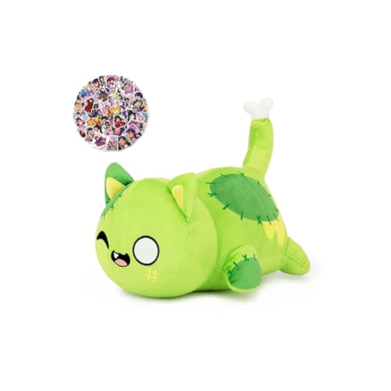 Dark Cat Plush Cute Kawaii Cat Plush Polyester Plushie Pillow Embroidered Soft Stuffed Animal Collectible (Dark Cat)