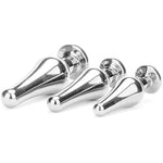 Anal Plug Anal Trainer Kit, Tapered Metal Jeweled Fetish Jewelry Butt Plug Anal Sex Toys Women Men Couples Lover (3Pcs)