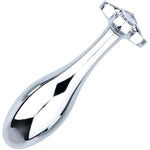 Metal Small Anal Plug With Clear Gem Handle Butt Plugs Adult Sex Toy For Couples Sex Pleasures (100Mm Length)