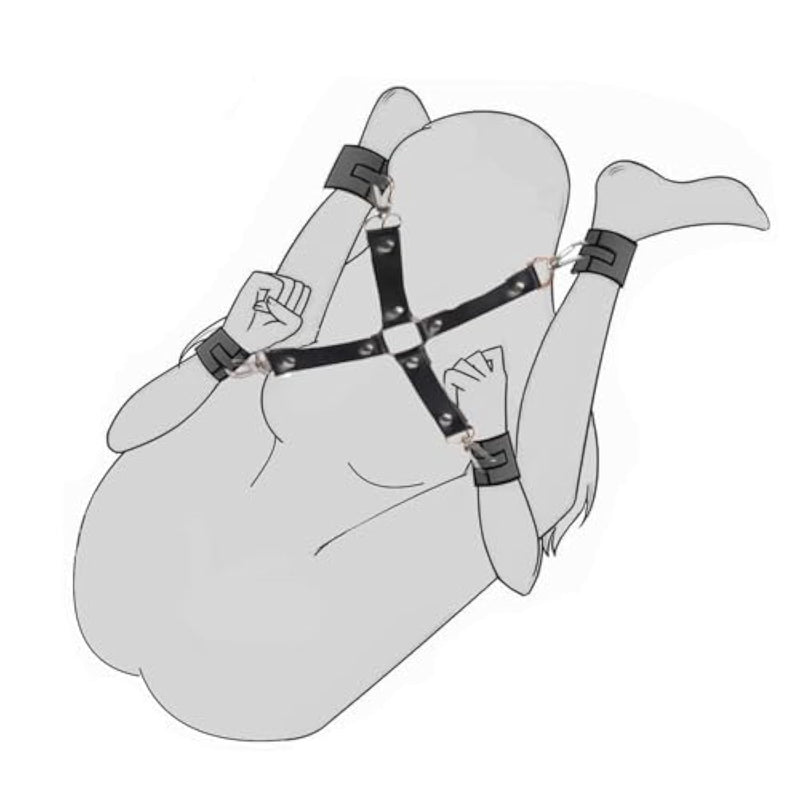 Sex Bondage Wrist & Thigh Cuffs Bdsm Restraints Set, Sex Toys For Women With Adjustable Leg Straps, Pu Leather Bondage Couple Handcuffs For Beginner Thin Restraints Sm Bedroom Game Play Accessories