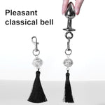 Metal Anal Plug With Skeletonized Metal Bell, Leather Collar And Drag Chain Butt Plug Sexual Toy Plug Adult Anal Trainer Sex Toy For Women
