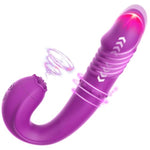 Thrusting Vibrator Dildo Sex Toys - Adult Toys G Spot Clitoral Licking Vibrators, Rabbit Sex Toy For Women With 10 Vibrating Licking & 6 Thrusting Modes, Couples Toy With Beaded Stimulation